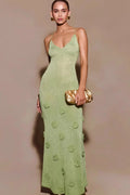 Solid Slim Knit Cami V Neck Maxi Dress image 1
