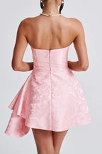 Strapless Jacquard Mini Party Dress image 3