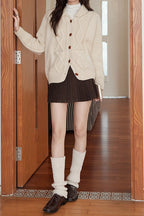 Solid Wool Pleated High Waist Skirt image 5