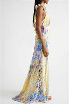Floral Ruffle Strap Backless Maxi Dress image 6