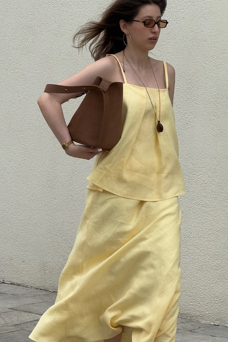 Sleeveless Casual Cami Mermaid Skirt Set image 3
