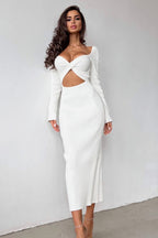 Solid Slim Convertible Backless Sweater Dress image 4