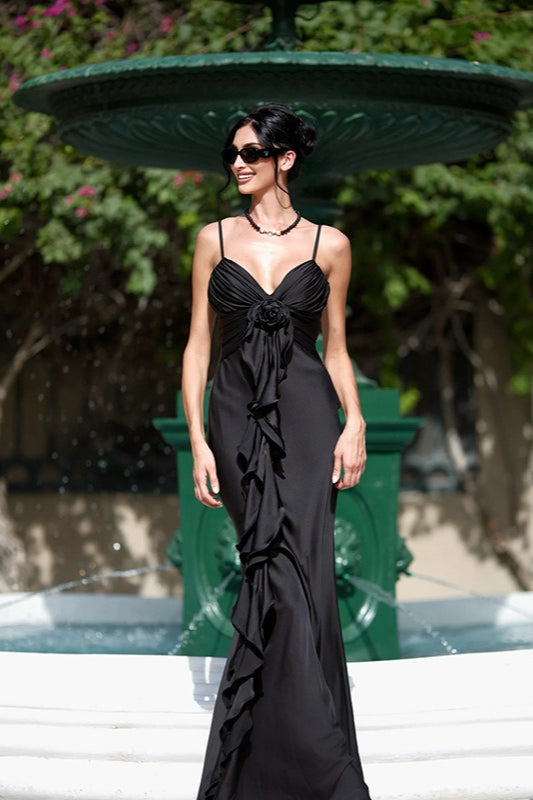 Slim Fit Floral Satin Boho Dress image 3