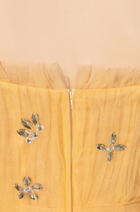 Yellow Spaghetti Strap Mini Formal Dress image 9