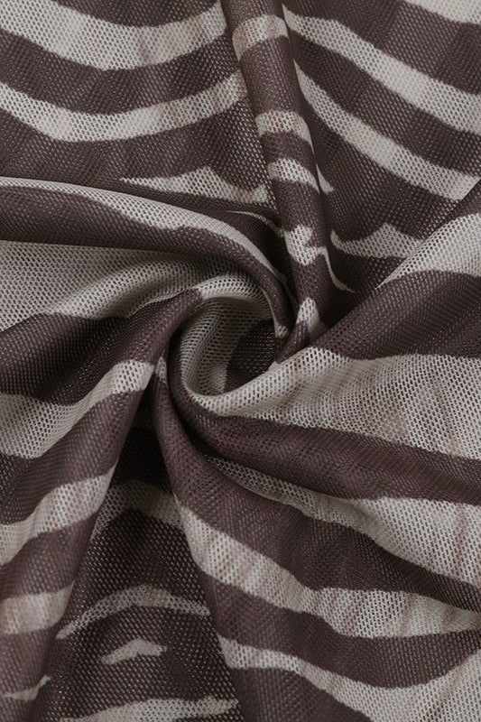 Sexy Mesh Zebra Print Sheer Blouse image 6