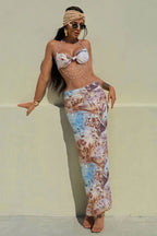Vacation Halter Open Back Slinky Maxi Dress image 4