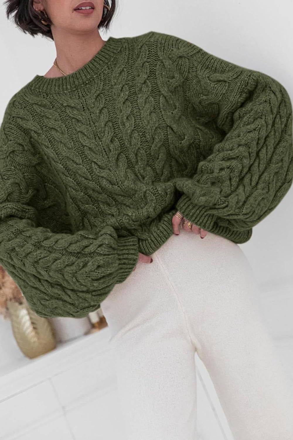 Vintage Chunky Knit Cable Sweater image 18