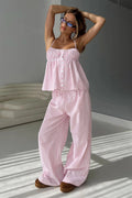 Striped Loose Cami Long Pants Two Piece Set image 1