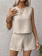 Dulcie Short Set detail view styled for Avrienne