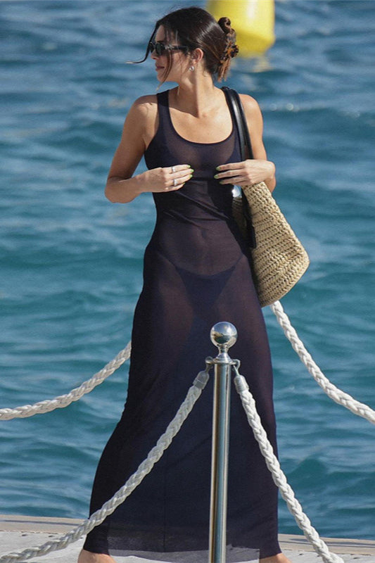 Sexy Sheer Mesh Beach Resort Maxi Dress image 2