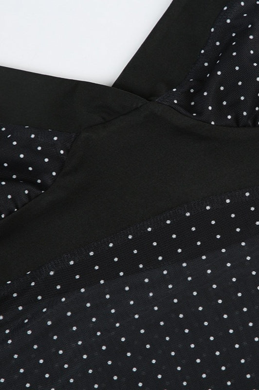 Sheer Polka Dot V-Neck Halter Cami Crop Top image 4