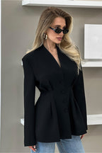 V Neck Waist Cinched Blazer image 5