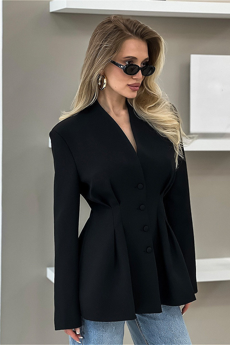 V Neck Waist Cinched Blazer image 5