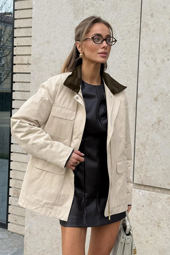 Relaxed Fit Cotton Colorblock Jacket image 2