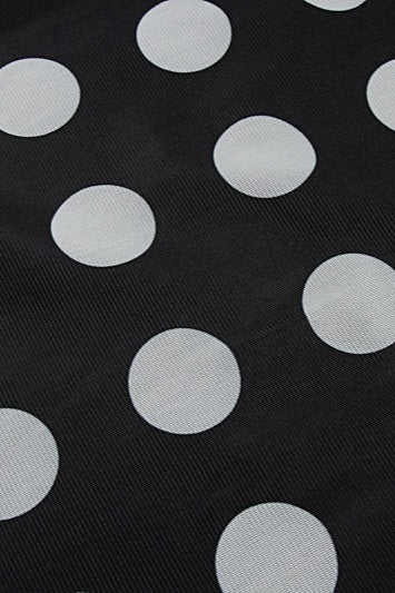 Off-Shoulder Long Sleeve Mesh Ruched Polka Dot Maxi Dress image 5