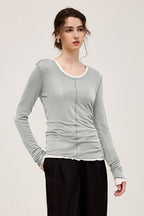 Tencel Wool Blend Round Neck Knit Top image 16