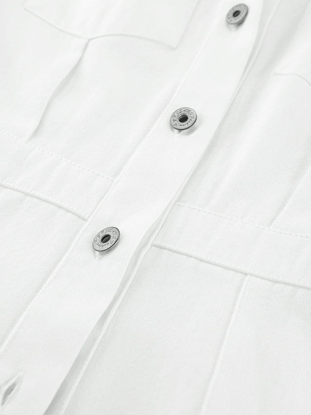 Cotton Belted White Utility Blouse image 11