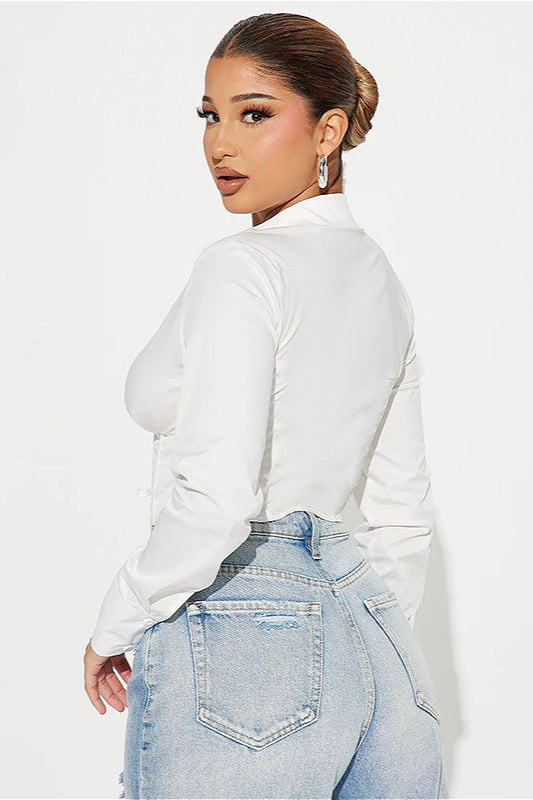 Deep V Neck Strap Crop Blouse image 5