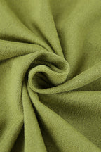Velvet Green High-Waisted Slit Midi Skirt image 4