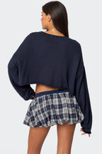Y2K Plaid Faux Button Skirt with Built-in Shorts Skirt image 2