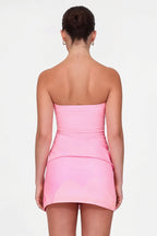Sexy Strapless Backless Shirred Crop Top Skirt Sets image 4