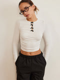 Bow Detail Plain T-Shirt image 1