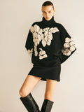 Wool-Blend Turtleneck Jacquard Sweater image 1