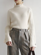 Minimalist Plain Ribbed Sweater image 4