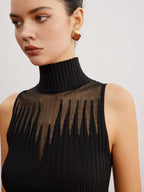 Crop Sheer Panel Sweater Vest image 4