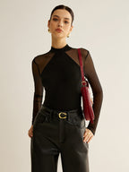 Sheer Long Sleeve Jersey Top image 3