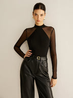 Sheer Long Sleeve Jersey Top image 5