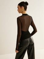 Sheer Long Sleeve Jersey Top image 6