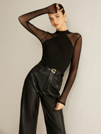 Sheer Long Sleeve Jersey Top image 2