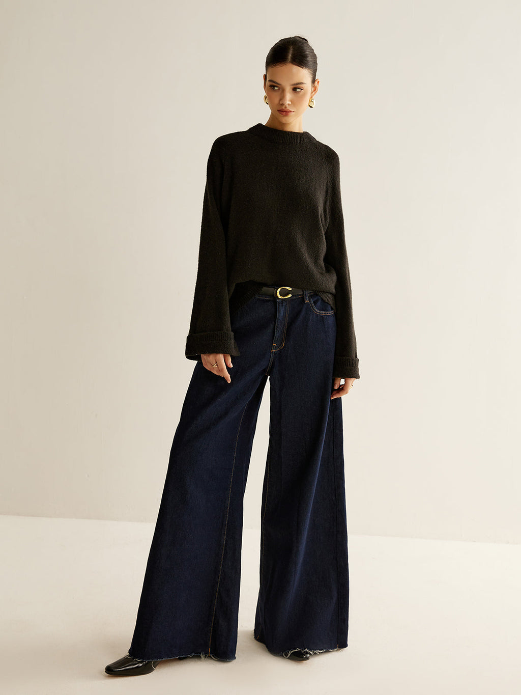 Oversized Open Back Tie Sweater image 5