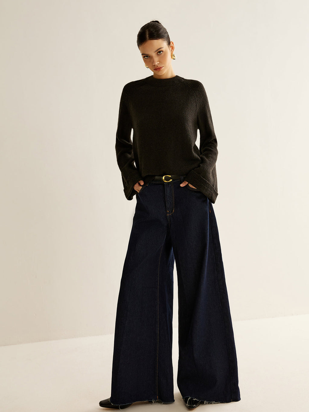 Oversized Open Back Tie Sweater image 4