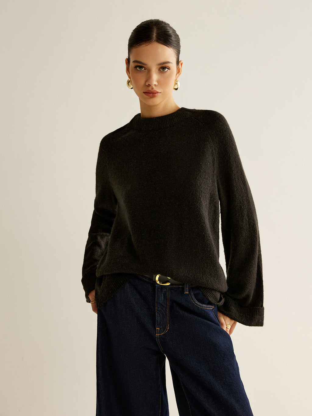Oversized Open Back Tie Sweater image 2