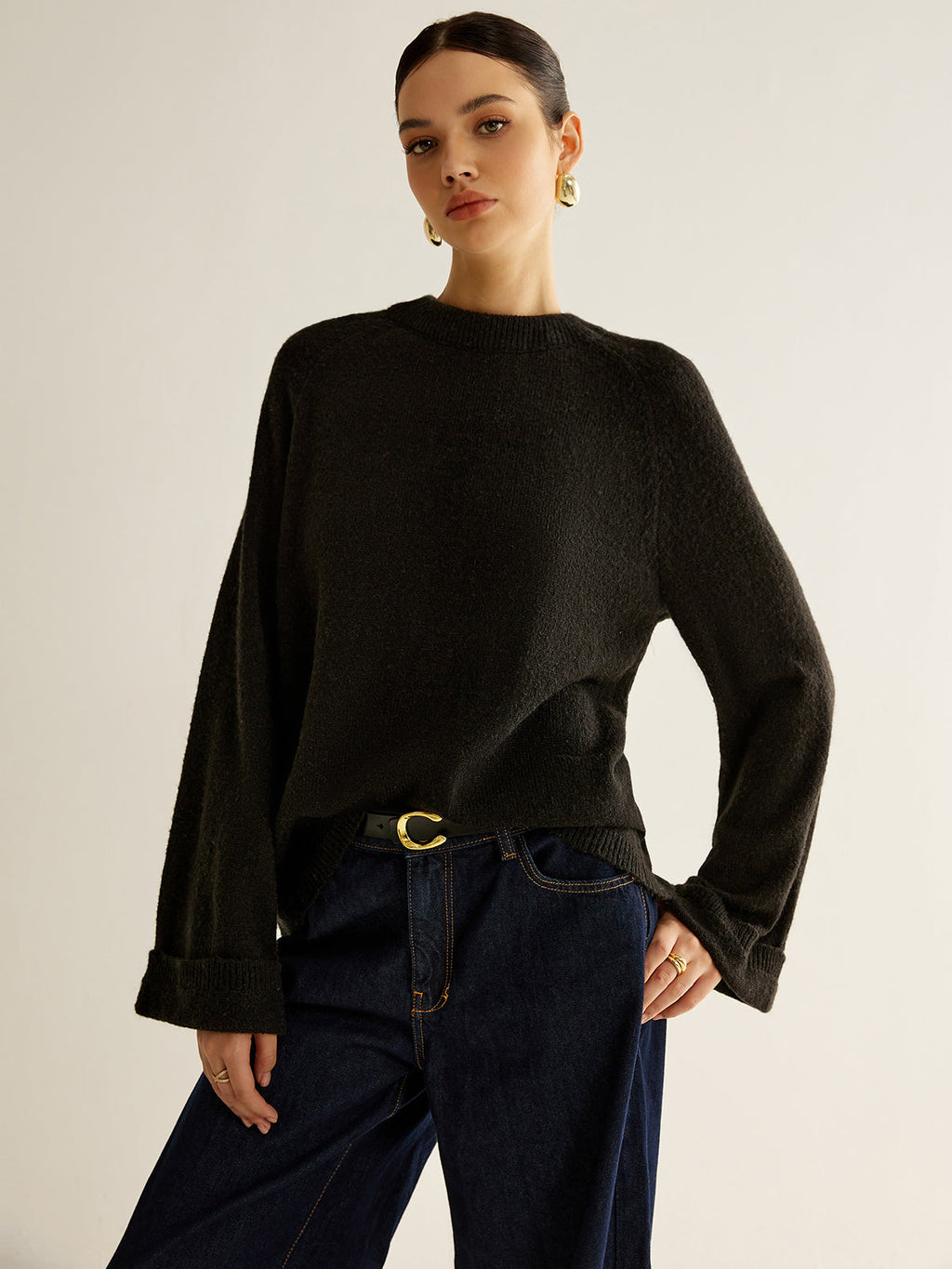 Oversized Open Back Tie Sweater image 3