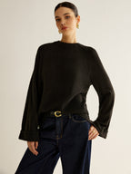 Oversized Open Back Tie Sweater image 3