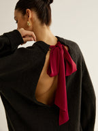 Oversized Open Back Tie Sweater image 6