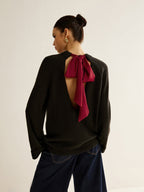 Oversized Open Back Tie Sweater image 1