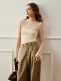 Cross-Wrap Semi-Sheer Top image 1