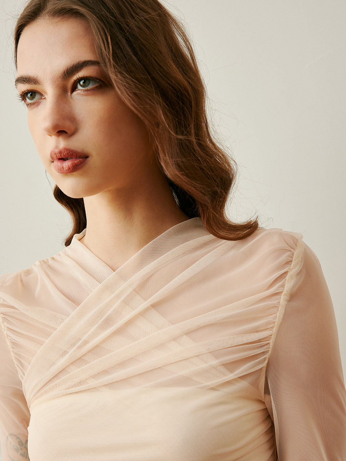 Cross-Wrap Semi-Sheer Top image 5