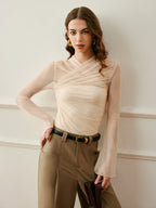 Cross-Wrap Semi-Sheer Top image 4