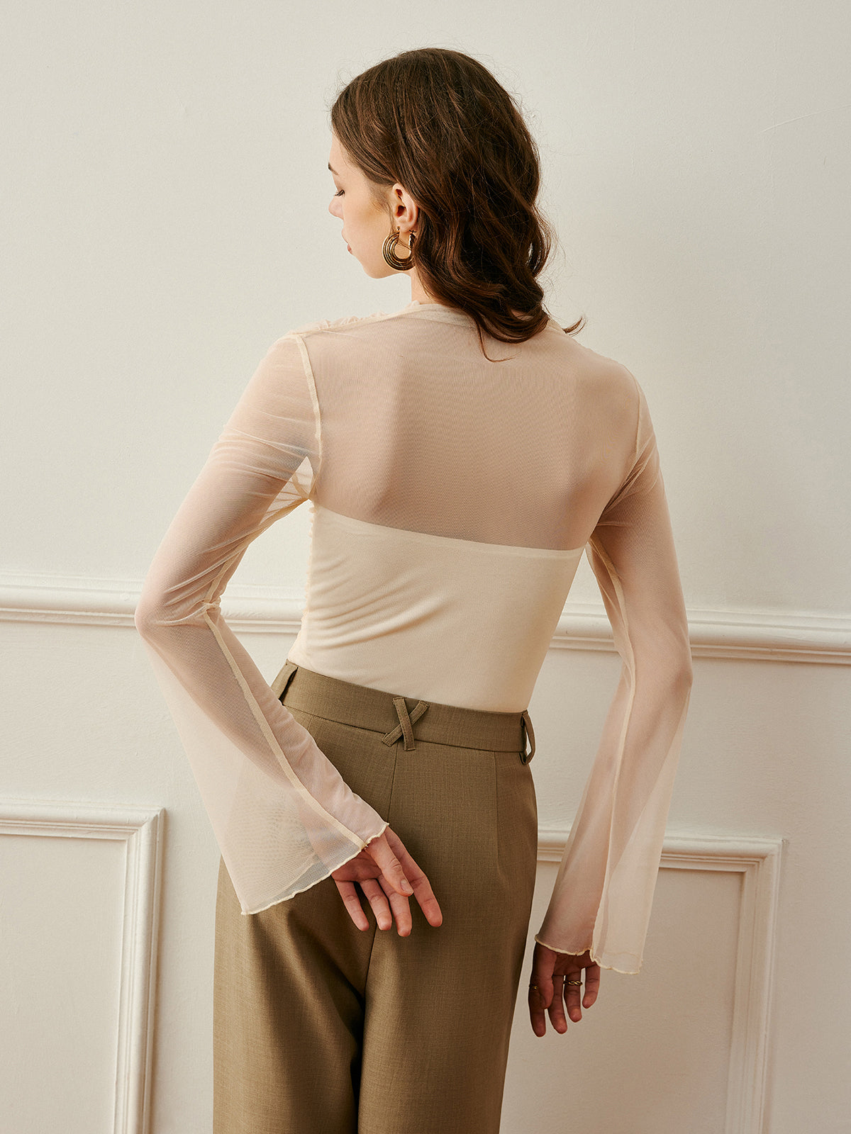 Cross-Wrap Semi-Sheer Top image 6