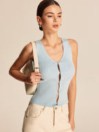 Ribbed Button-Front Vest image 4