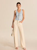 Ribbed Button-Front Vest image 3