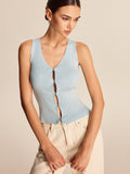 Ribbed Button-Front Vest image 1
