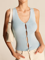 Ribbed Button-Front Vest image 2