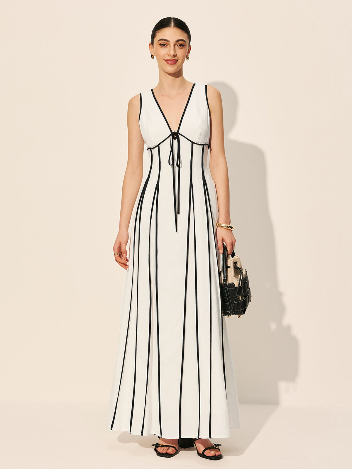 Contrast Trim Dress With Pockets image 5