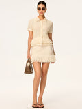 Fringed Knit Mini Skirt image 1